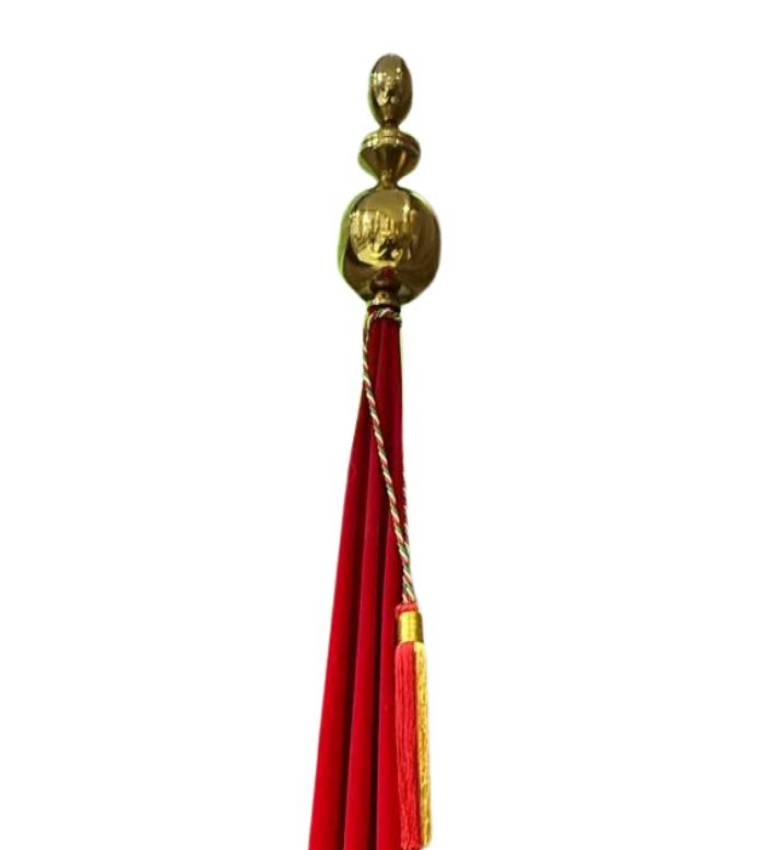 Porte-drapeau réglable jusqu'à 2,5m , autoportant sur la base au sol, ensemble de poteau en acier inoxydable couleur or